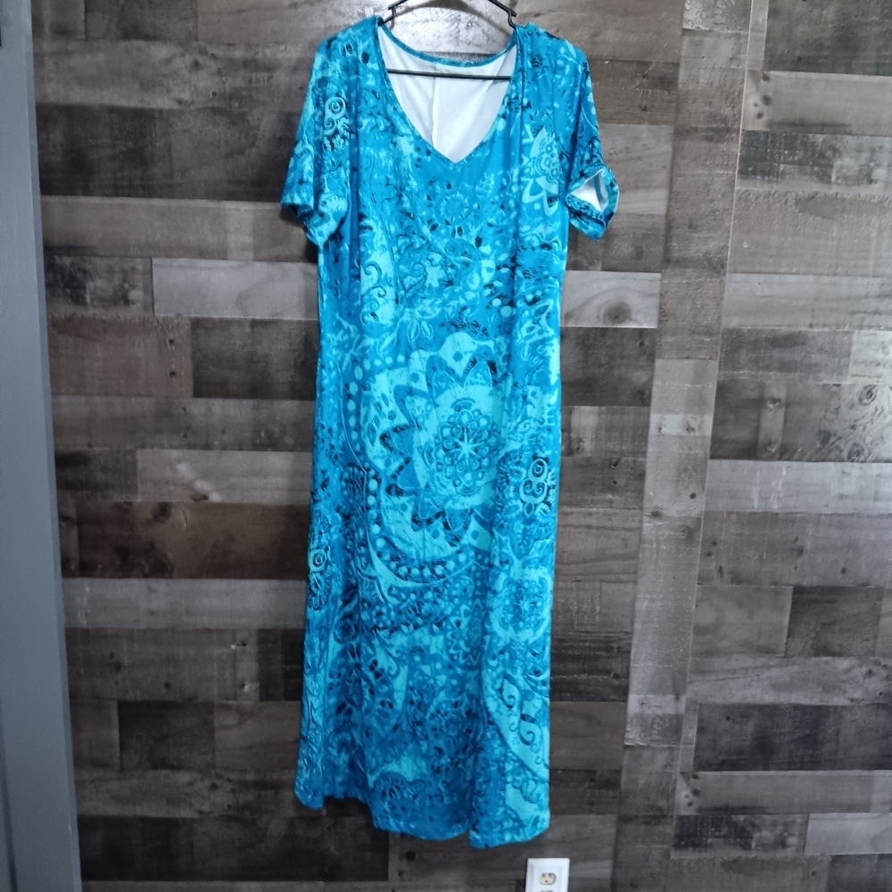Blue Patterned Women's Dress